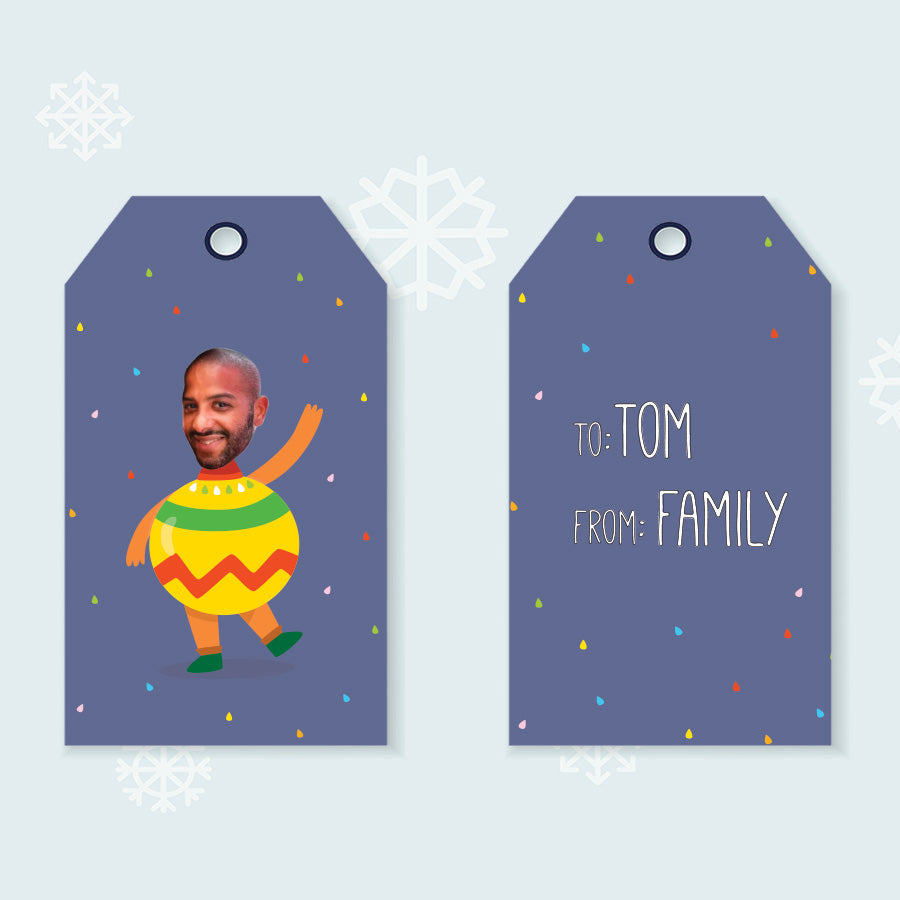 Selfie Ornament Gift Tags