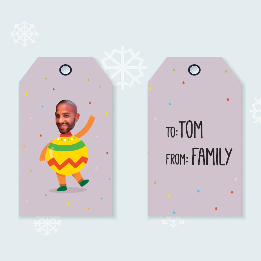 Selfie Ornament Gift Tags