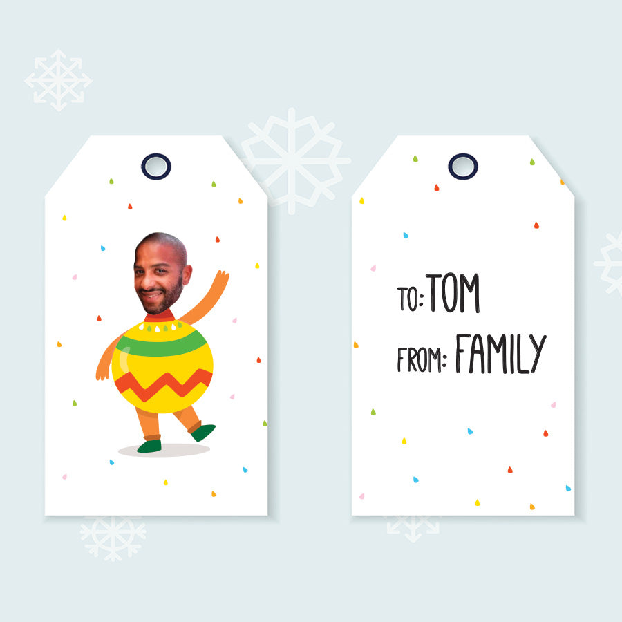 Selfie Ornament Gift Tags