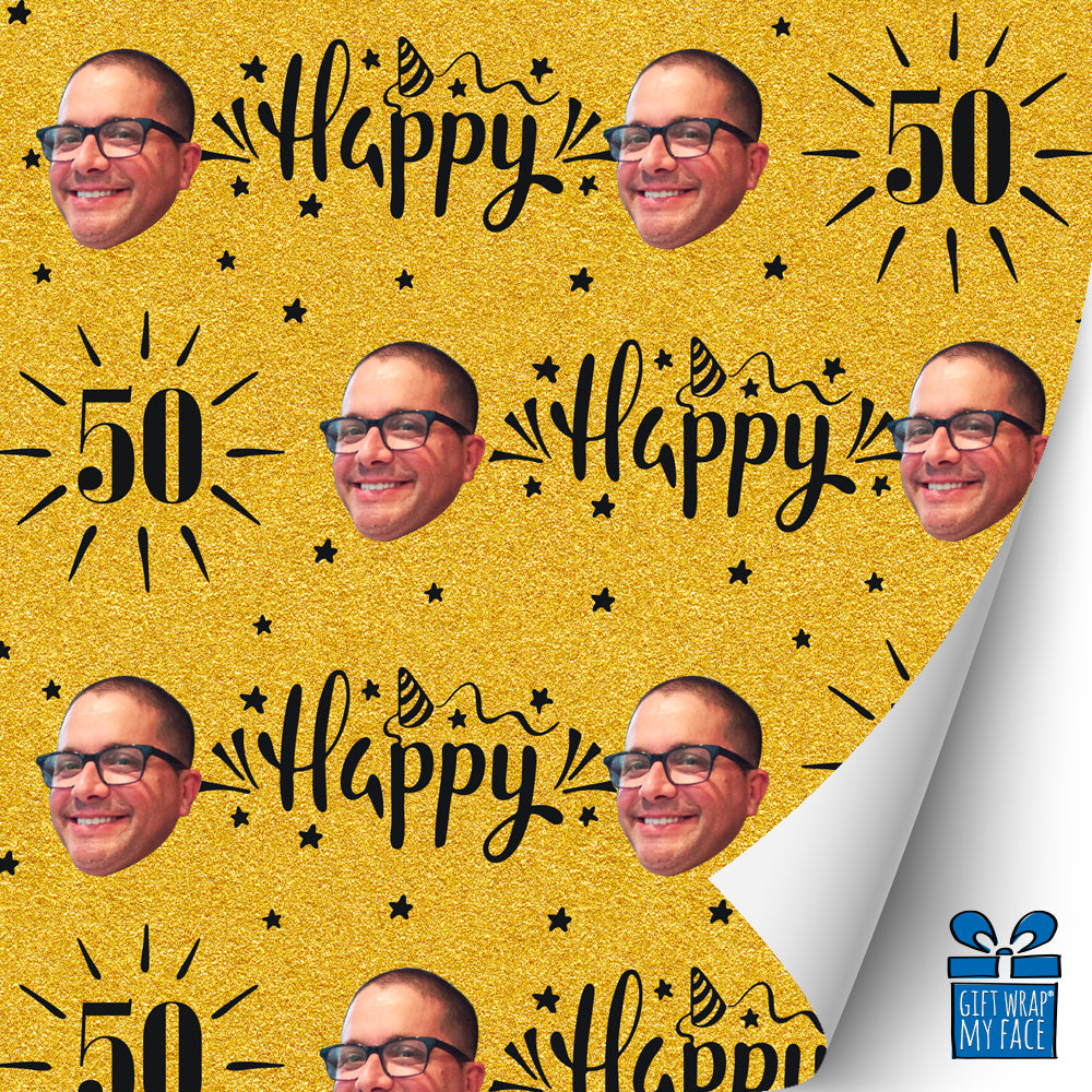 50's Gold Gift Wrap