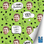 Green Birthday Confetti Gift Wrap