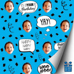 Blue Birthday Confetti Gift Wrap