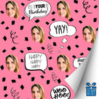Pink Birthday Confetti Gift Wrap