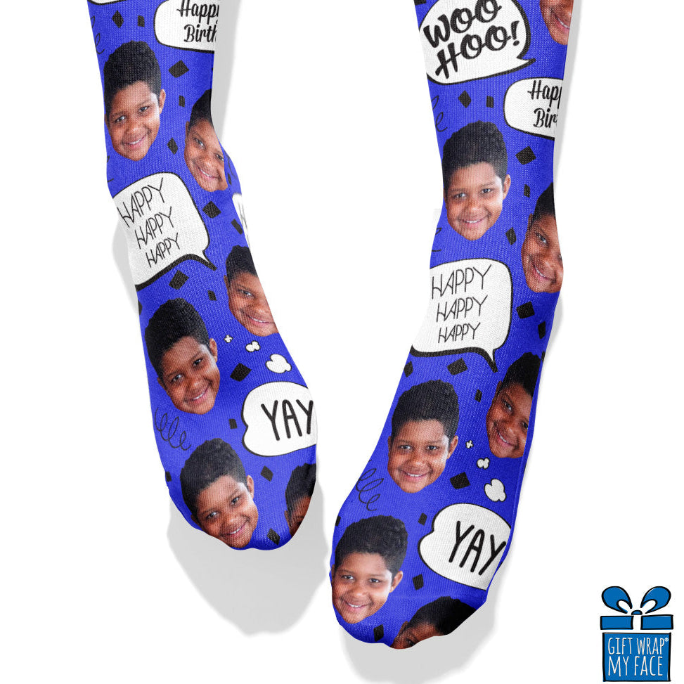 Blue Birthday Confetti Socks