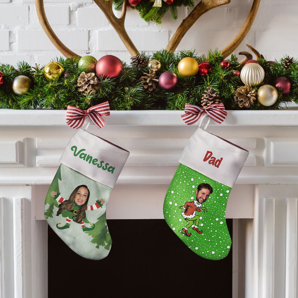 Elfie Selfie™ Custom Holiday Stocking