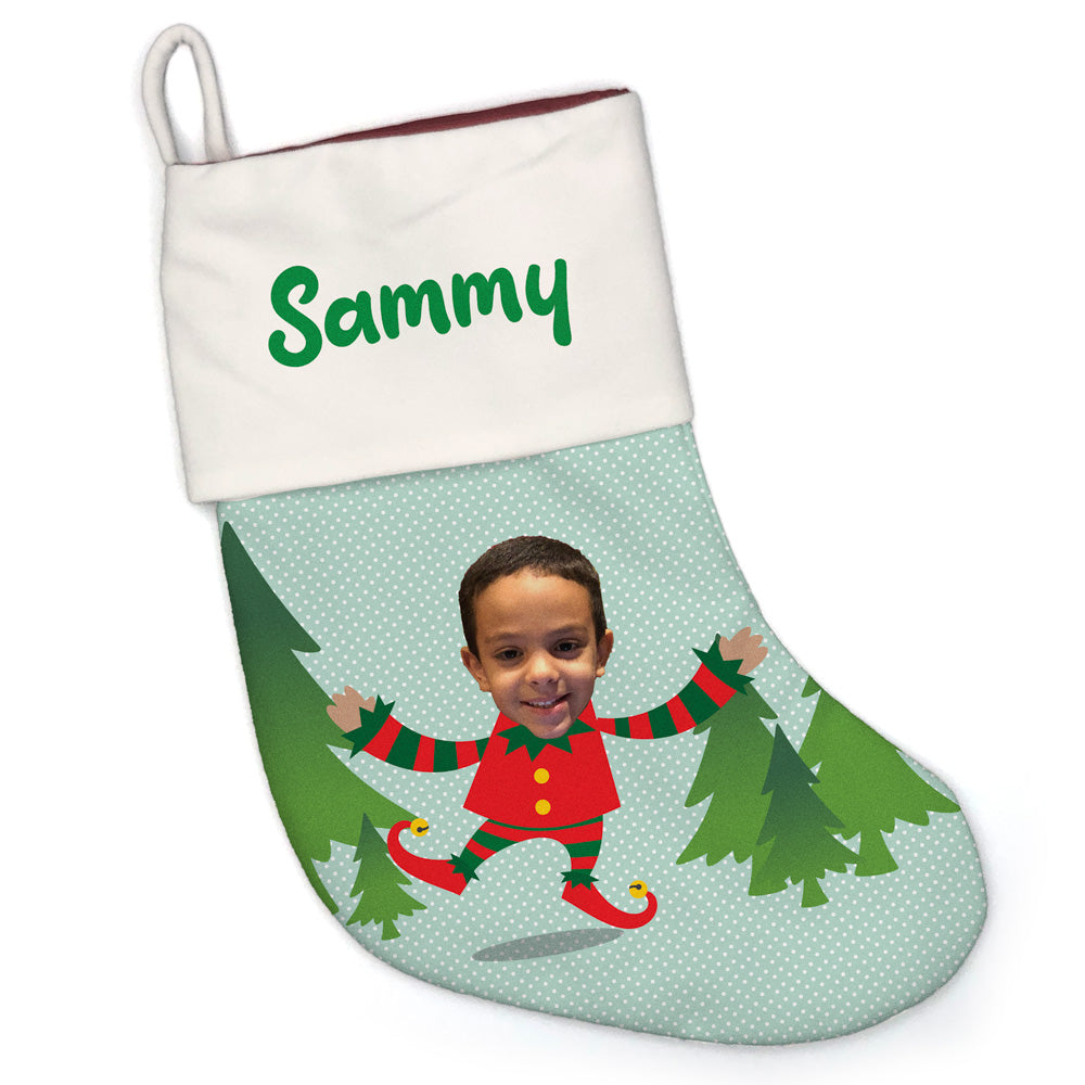 Elfie Selfie™ Custom Holiday Stocking