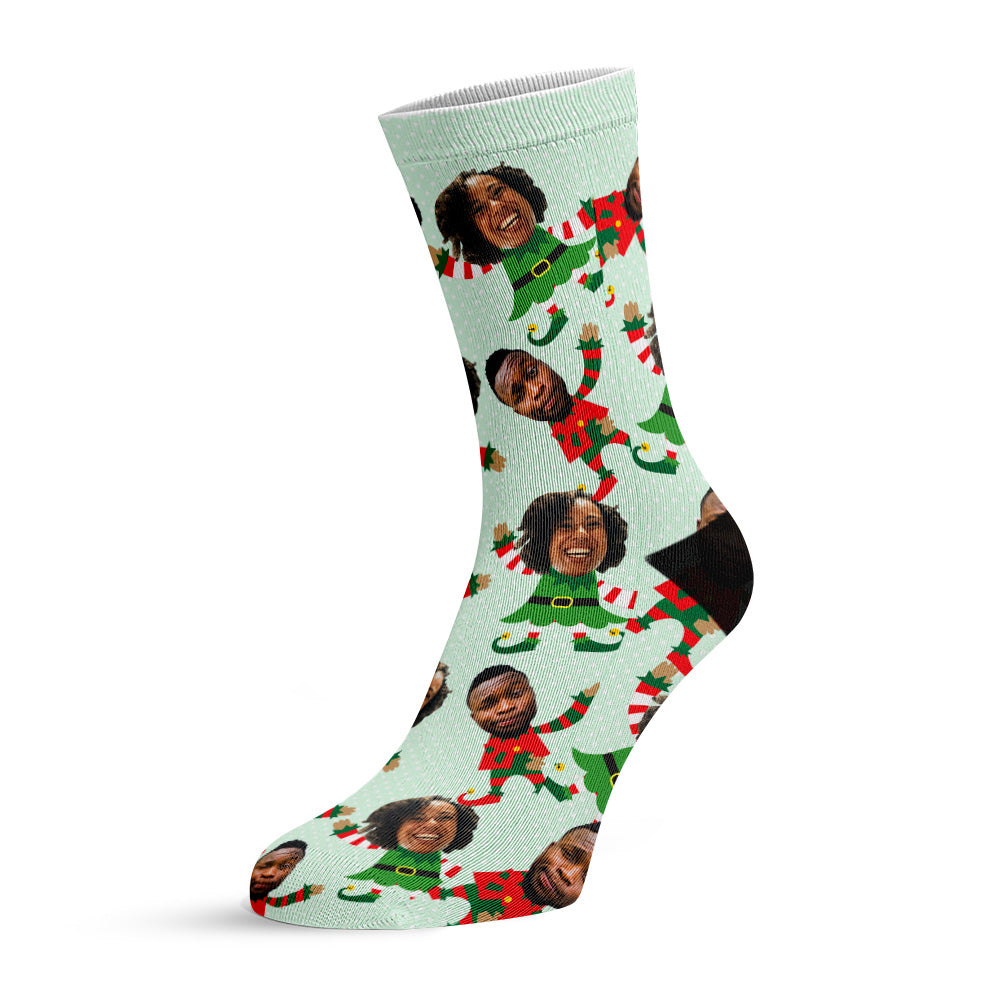 Elfie Selfie Boy & Girl Duo Face Socks