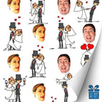 Bride And Groom Drawings Gift Wrap